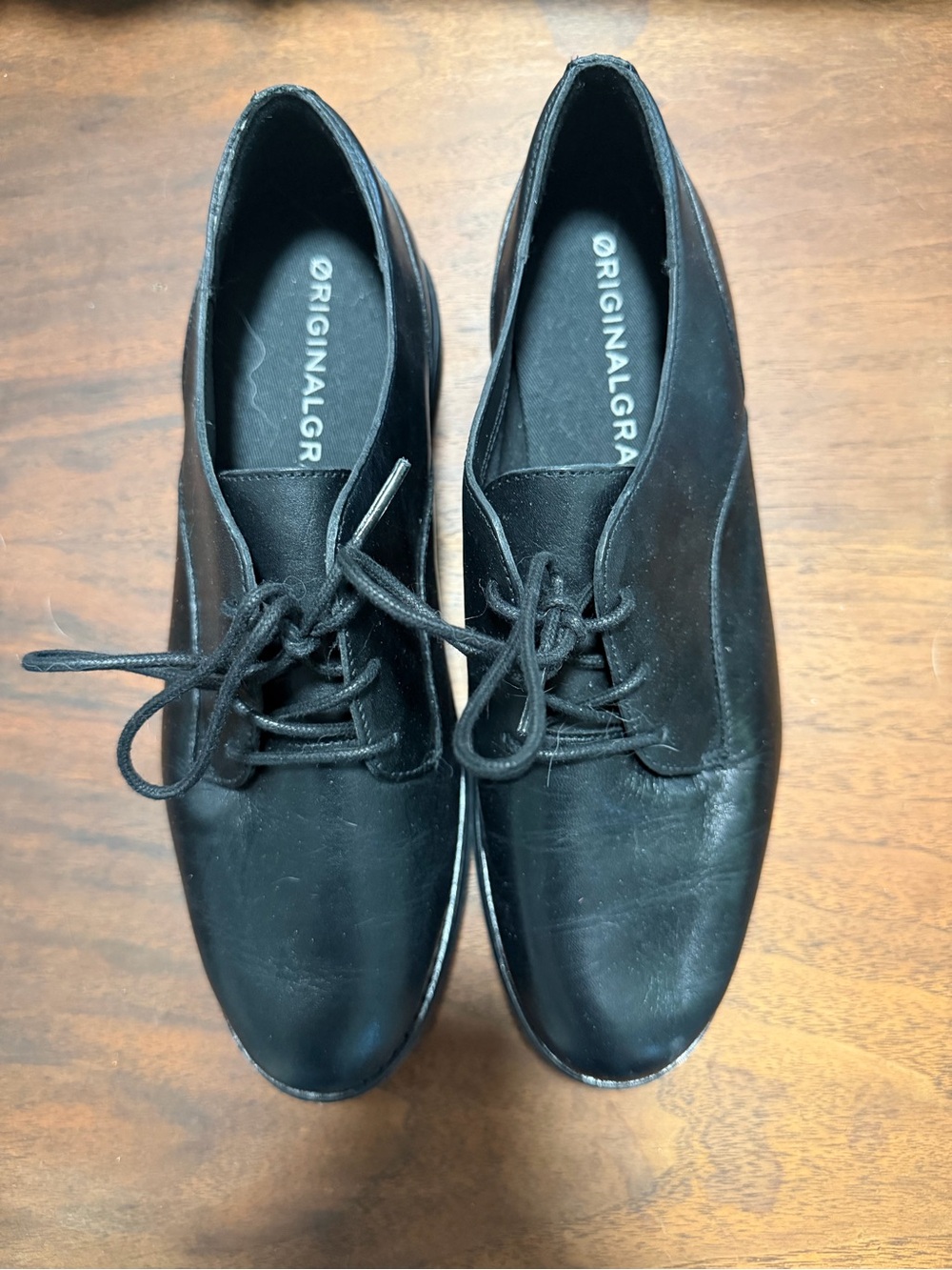 Cole Haan Black Lace-Up Oxfords